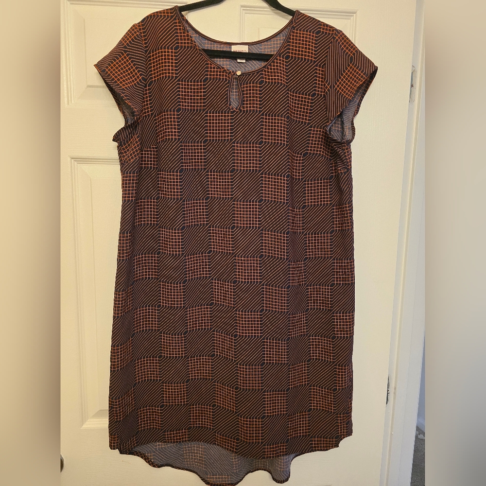 Merona Navy and Orange Shift Dress - Size XXL